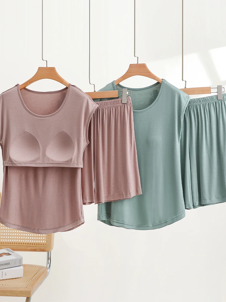 Women's Modal Summer Sleepwear Set round Neck Sleeveless Thin Large Size T-Shirt Shorts Two-Piece Set Comfortable Home Clothes
Women's Modal Summer Sleepwear Set round Neck Sleeveless Thin Large Size T-Shirt Shorts Two-Piece Set Comfortable Home Clothes