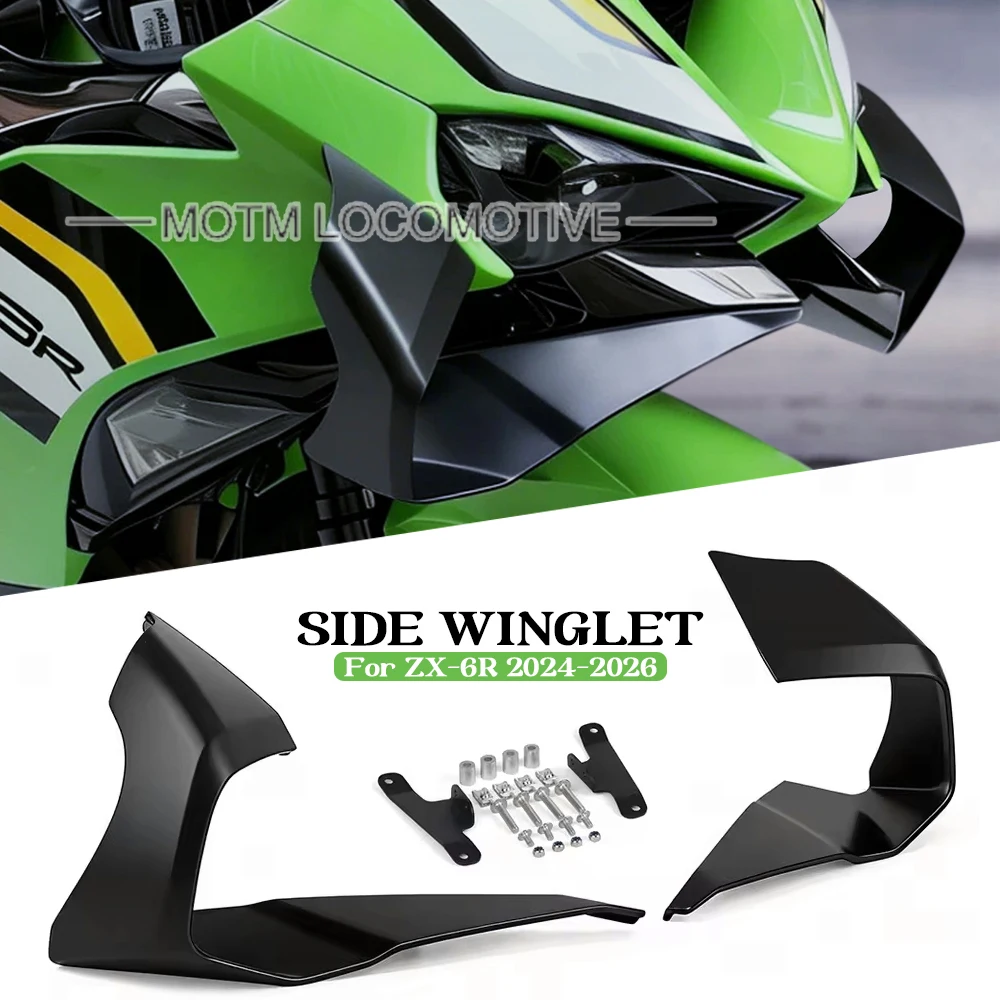 FOR Kawasaki ZX-6R Modified Lower Lip Wind Deflector Spoiler Air Guide Cover Competitive Dual-Side Wing Spoiler 2024 2025 2026
FOR Kawasaki ZX-6R Modified Lower Lip Wind Deflector Spoiler Air Guide Cover Competitive Dual-Side Wing Spoiler 2024 2025 2026