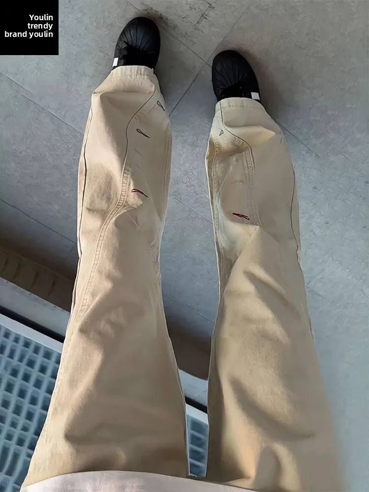 Trendy Embroidered Wide Leg Men's Jeans Mid-Wash High Waist Machine Embroidery American Style Straight Cut Casual Trousers
Trendy Embroidered Wide Leg Men's Jeans Mid-Wash High Waist Machine Embroidery American Style Straight Cut Casual Trousers