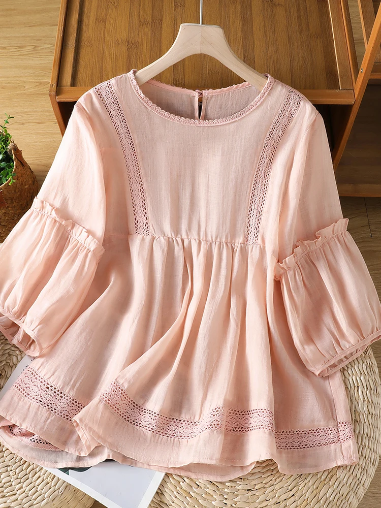 Korean Japanese Brand plus Size Doll Shirt Women's Anti-Aging Bloom Sleeve Ruffle Splice Slimming Doll Top Trendy
Korean Japanese Brand plus Size Doll Shirt Women's Anti-Aging Bloom Sleeve Ruffle Splice Slimming Doll Top Trendy
