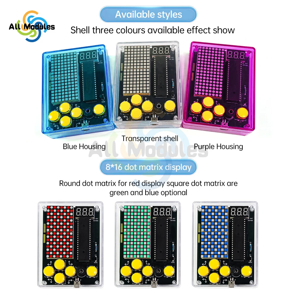 Upgraded Pixel Game Console Electronic DIY Kit 51 Single Chip Computer Puzzle Game Electronic DIY Welding Exercises
Upgraded Pixel Game Console Electronic DIY Kit 51 Single Chip Computer Puzzle Game Electronic DIY Welding Exercises