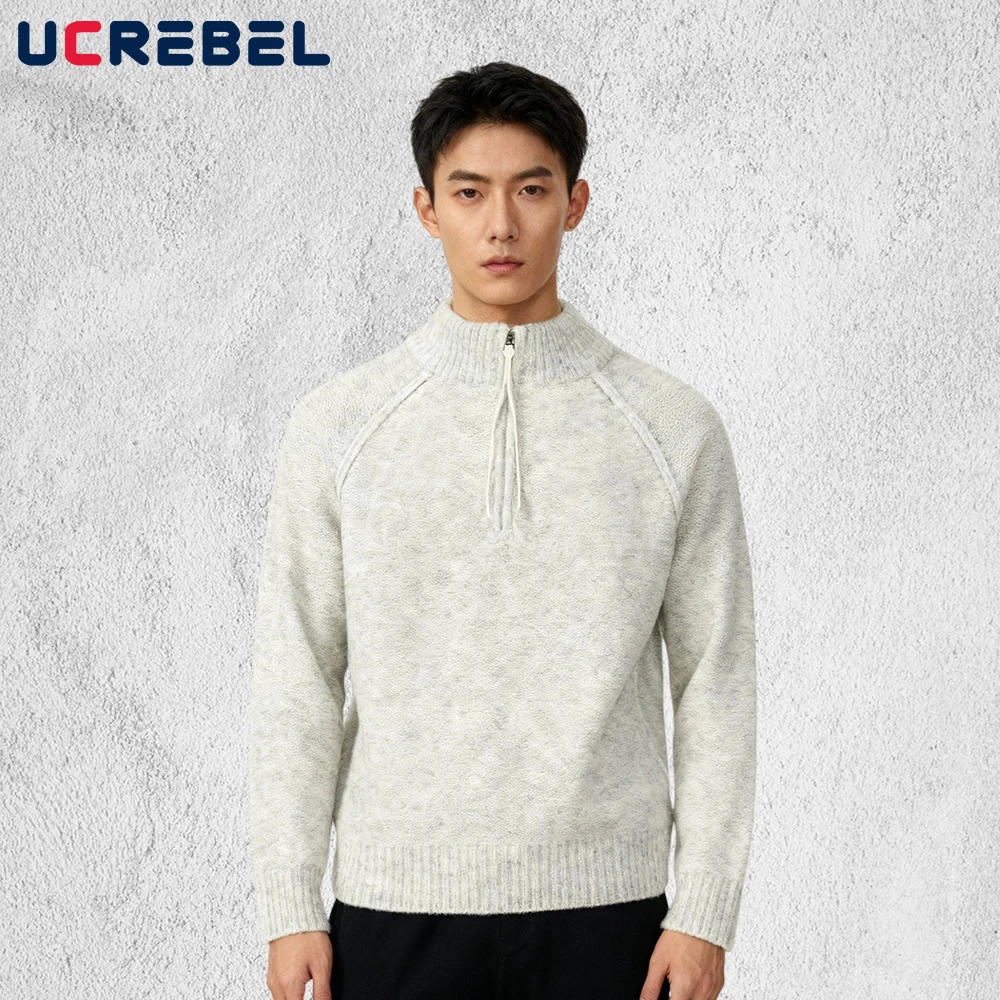 Retro Half Zipper Sweater Mens Autumn Winter Streetwear Loose Stand Collar Raglan Sleeve Knitted Pullover Man
Retro Half Zipper Sweater Mens Autumn Winter Streetwear Loose Stand Collar Raglan Sleeve Knitted Pullover Man