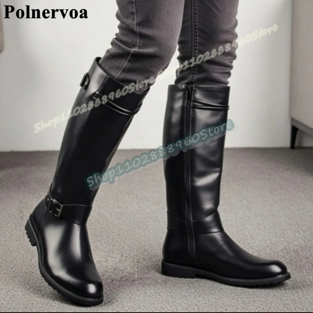 Knee High Black Leather Buckle Strap Knight Men Boots Flats Party Shoes For Men Side Zipper Banquet Catwalk Fashion Men Shoes
Knee High Black Leather Buckle Strap Knight Men Boots Flats Party Shoes For Men Side Zipper Banquet Catwalk Fashion Men Shoes