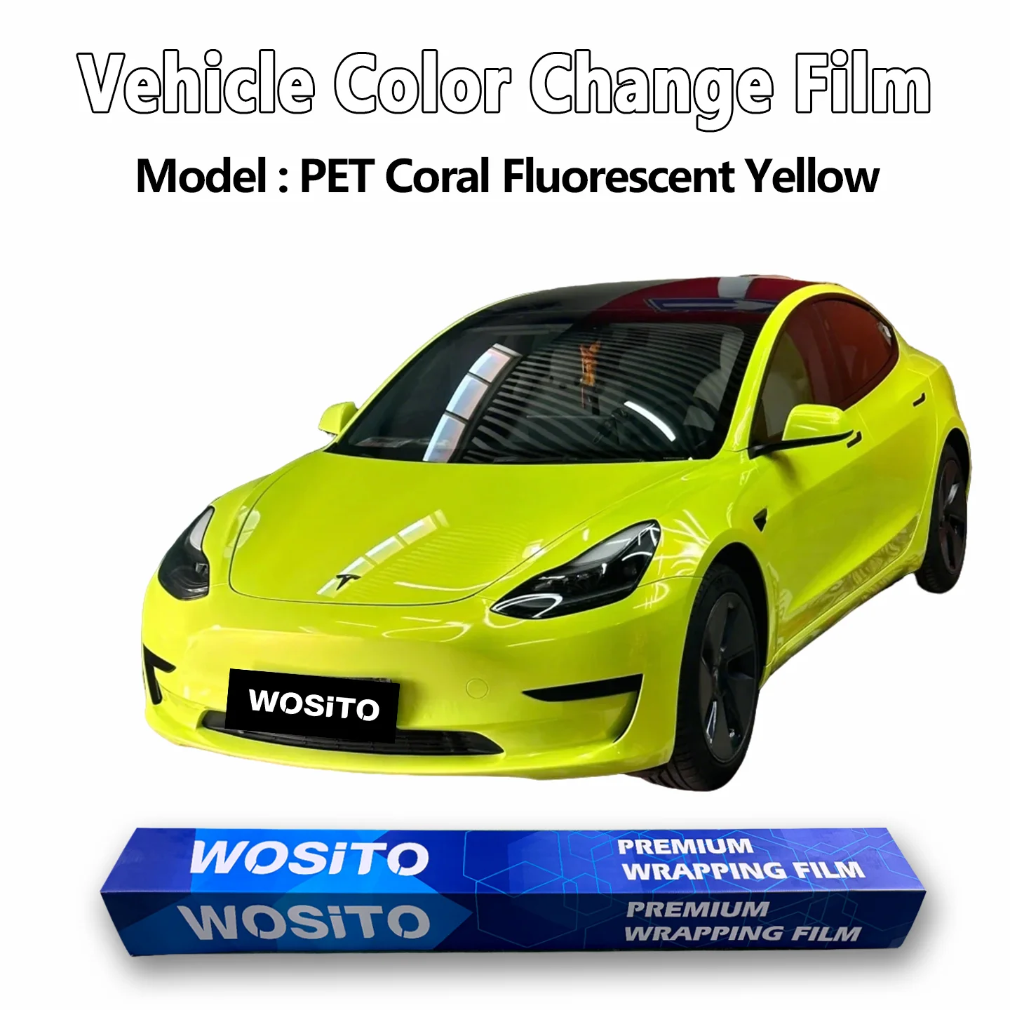 PET Coral Fluorescent Yellow Vinyl Wrap Roll Glossy Car Color Change Film Air Channel Bubble Free Direct Factory Supply
PET Coral Fluorescent Yellow Vinyl Wrap Roll Glossy Car Color Change Film Air Channel Bubble Free Direct Factory Supply