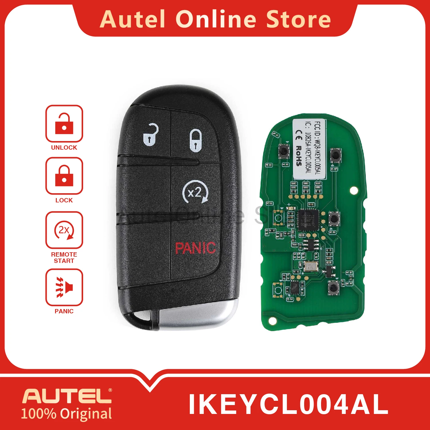 AUTEL IKEYCL004AL 4 Buttons Universal Smart Remote Key for KM100/IM508/IM608
AUTEL IKEYCL004AL 4 Buttons Universal Smart Remote Key for KM100/IM508/IM608