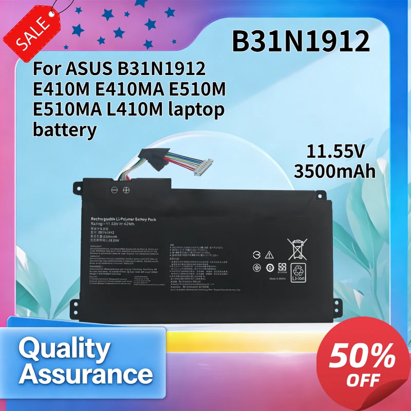B31N1912 3500mAh Laptop Battery Compatible with ASUS E410M E410MA E510M E510MA L410M
B31N1912 3500mAh Laptop Battery Compatible with ASUS E410M E410MA E510M E510MA L410M