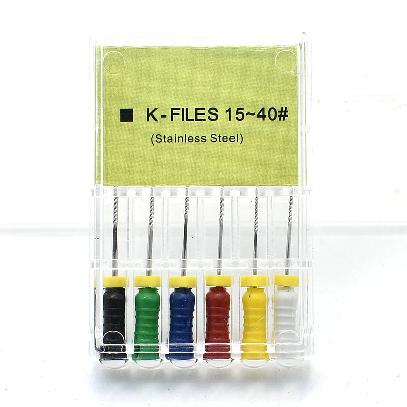 21mm/25mm 6pcs/Pack Stainless Steel Dental Hand Use K-Files Dental Instruments Endodontic Treatment Root Canal Files
21mm/25mm 6pcs/Pack Stainless Steel Dental Hand Use K-Files Dental Instruments Endodontic Treatment Root Canal Files