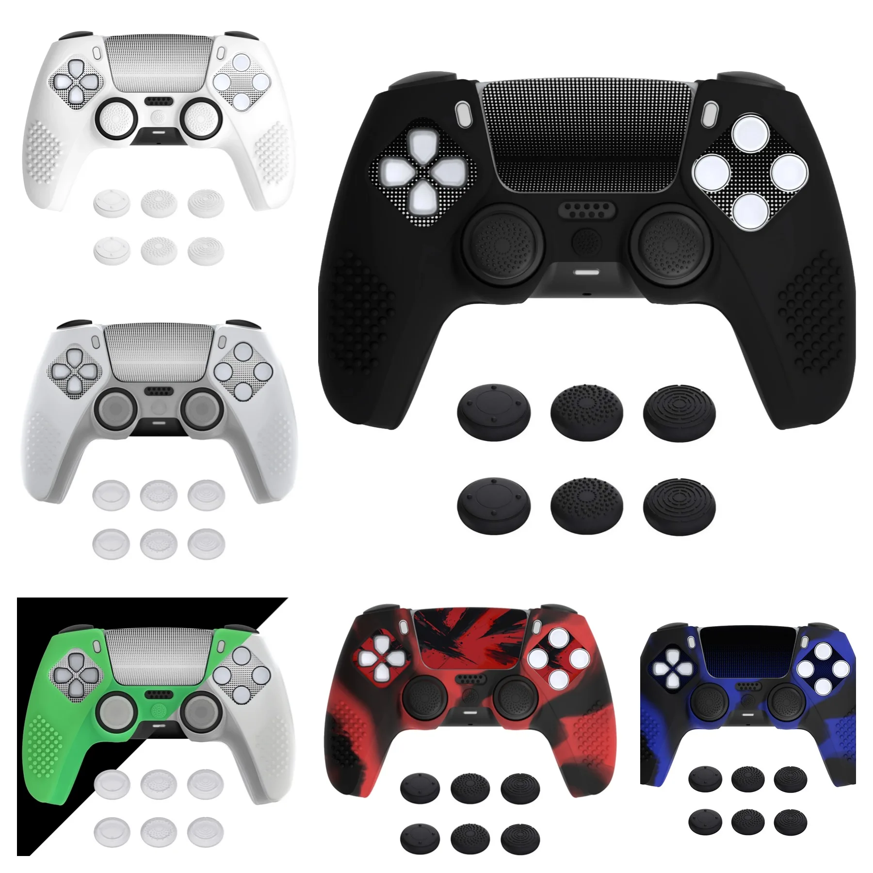 PlayVital Upgraded Anti-Slip Silicone Cover Skin for ps5 Controller w/6 Thumb Grips & 2 Stickers, Compatible with Charging Dock
PlayVital Upgraded Anti-Slip Silicone Cover Skin for ps5 Controller w/6 Thumb Grips & 2 Stickers, Compatible with Charging Dock