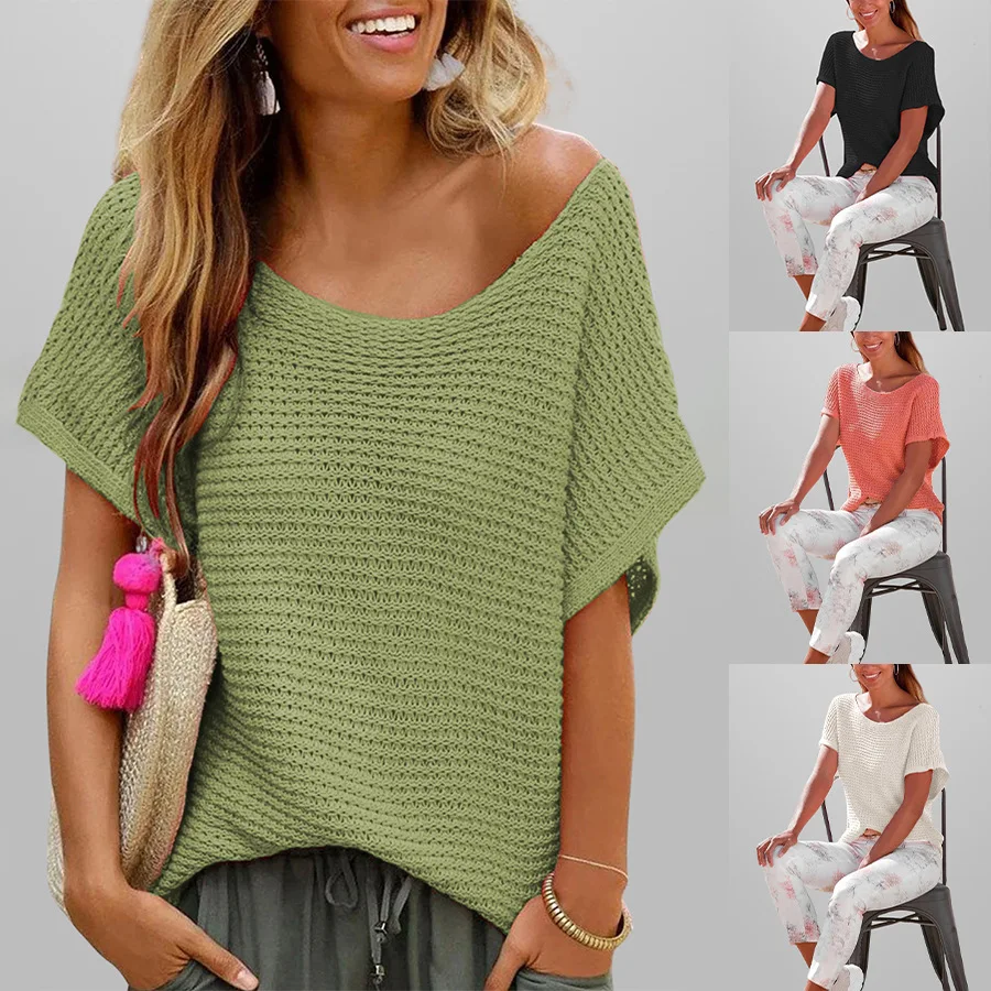 2025 Summer New Fashion Crewneck Solid Color Sweater Loose Short Sleeve Women's Blouse
2025 Summer New Fashion Crewneck Solid Color Sweater Loose Short Sleeve Women's Blouse