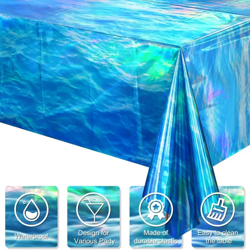 Summer Laser Sea Wave Disposable Tablecloth Blue Sea Pool Party Decor Tableware Children Under The Sea Birthday Party Decor
Summer Laser Sea Wave Disposable Tablecloth Blue Sea Pool Party Decor Tableware Children Under The Sea Birthday Party Decor