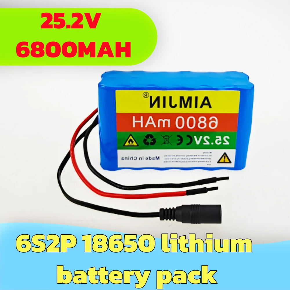 6S2P Battery Pack with BMS Optional plug 24V battery 6800mAh 18650 25.2V Lithium
6S2P Battery Pack with BMS Optional plug 24V battery 6800mAh 18650 25.2V Lithium