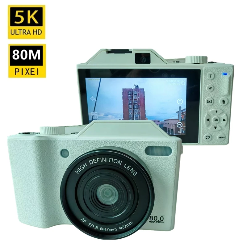5K Digital camera 80MP video log camera, suitable for YouTube WiFi UHD autofocus 3.5 "180 ° flip screen 18x digital zoom
5K Digital camera 80MP video log camera, suitable for YouTube WiFi UHD autofocus 3.5 "180 ° flip screen 18x digital zoom