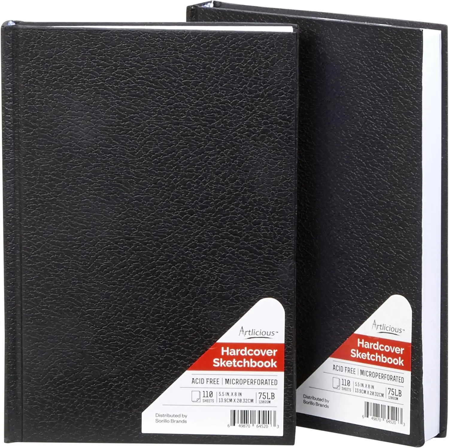 Hardcover Sketch Book 2 Pack, 5.5x8 Black Drawing Books 110 Sheets Each, 120 GSM Acid-Free Paper for Pencil Charcoal and Pen
Hardcover Sketch Book 2 Pack, 5.5x8 Black Drawing Books 110 Sheets Each, 120 GSM Acid-Free Paper for Pencil Charcoal and Pen