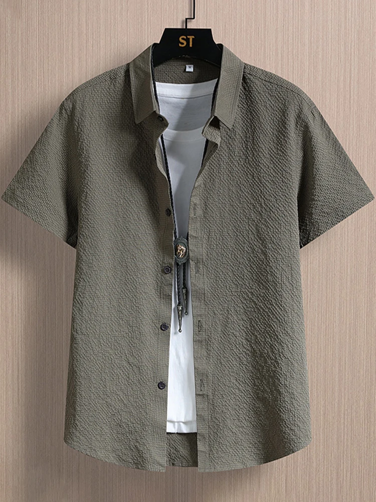 Ice Silk Short Sleeve Shirt Men's Summer Thin Quick Dry Half Sleeve Outerwear Loose Casual Shirt for Teenagers
Ice Silk Short Sleeve Shirt Men's Summer Thin Quick Dry Half Sleeve Outerwear Loose Casual Shirt for Teenagers