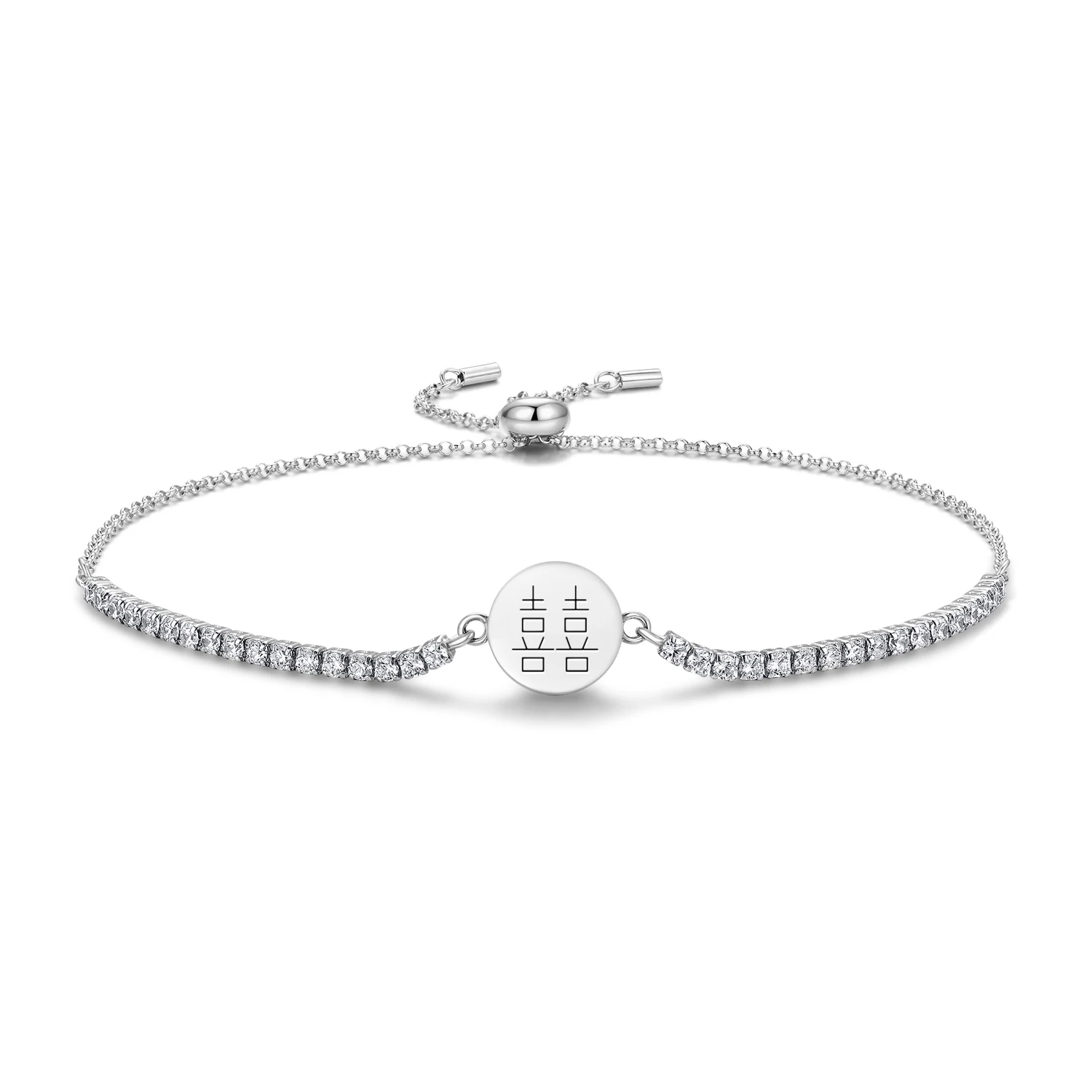 Feng shui Double Happiness Bracelet 925 Sterling Silver Symbol Adjustable Tennis Zircon Chain for Women Jewelry Fashion
Feng shui Double Happiness Bracelet 925 Sterling Silver Symbol Adjustable Tennis Zircon Chain for Women Jewelry Fashion