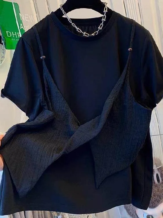 plus Size Women's Knot Splice Vest Summer Casual Loose Fit Short Sleeve T-Shirt Style Fake Two-Piece Top Breathable...
plus Size Women's Knot Splice Vest Summer Casual Loose Fit Short Sleeve T-Shirt Style Fake Two-Piece Top Breathable...