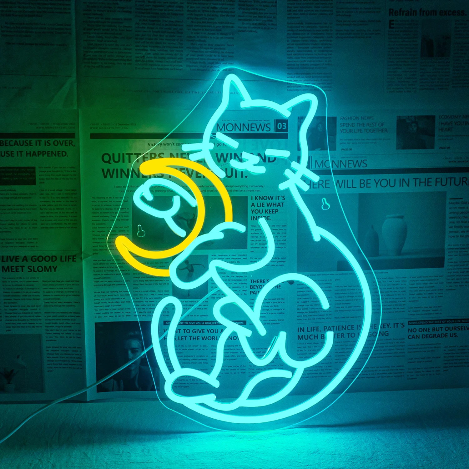 Moon Cat Neon Led Sign Hanging Art Lights Wall Decor Signs Room Decoration For Home Bedroom Party Bar Club Dimmable USB Lamp
Moon Cat Neon Led Sign Hanging Art Lights Wall Decor Signs Room Decoration For Home Bedroom Party Bar Club Dimmable USB Lamp