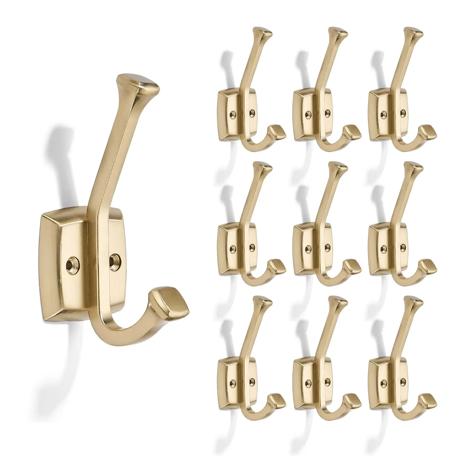 10pcs 4.75 Inch Square Zinc Alloy Wall Hooks, Champagne Bronze Finish, For Keys, Towels, Bags, Hats – Includes Mounting Hardware
10pcs 4.75 Inch Square Zinc Alloy Wall Hooks, Champagne Bronze Finish, For Keys, Towels, Bags, Hats – Includes Mounting Hardware