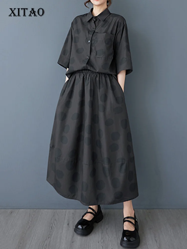 XITAO Polka Dot Print Pocket Patchwork Female Dress Sets Turn-down Collar Short Sleeve Loose Top Elastic Waist Skirt HQQ2486
XITAO Polka Dot Print Pocket Patchwork Female Dress Sets Turn-down Collar Short Sleeve Loose Top Elastic Waist Skirt HQQ2486