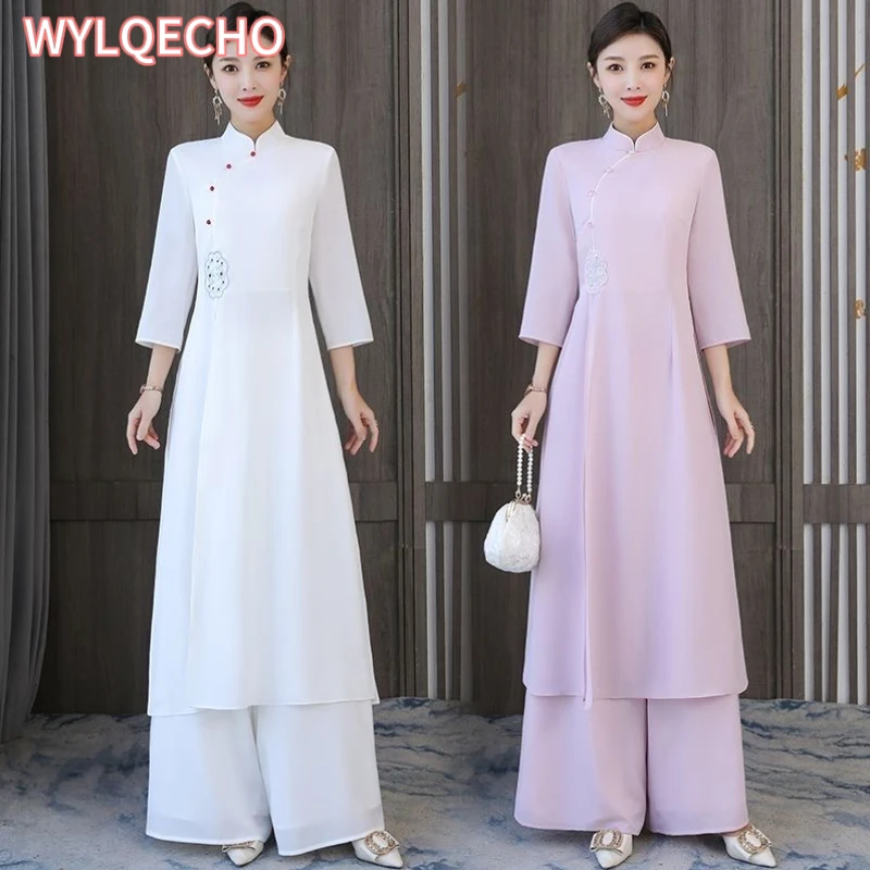 2024 Traditional Vietnam Ao Dai Vintage Dress+pants Set National Flower Rmbroidery Cheongsam Dress Banquet Evening Dress Vestido
2024 Traditional Vietnam Ao Dai Vintage Dress+pants Set National Flower Rmbroidery Cheongsam Dress Banquet Evening Dress Vestido