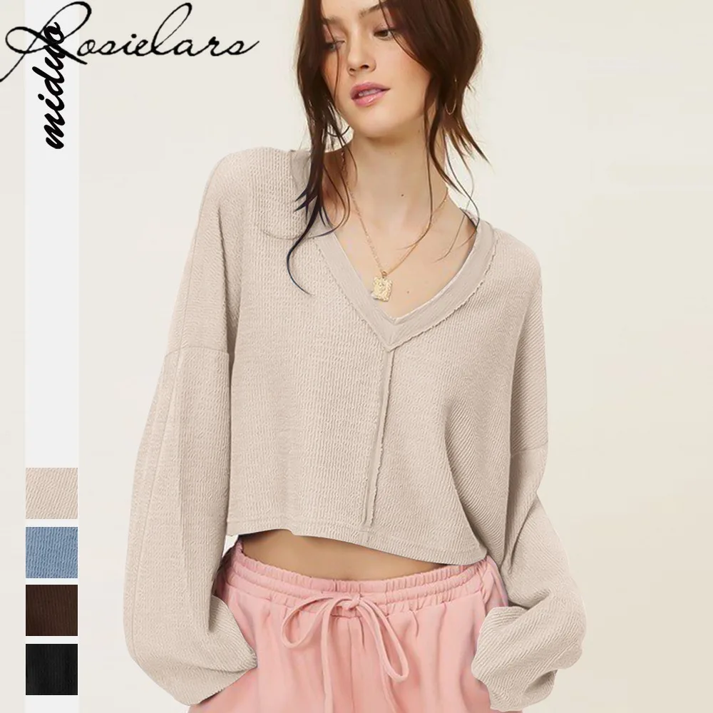 Autumn 2024 New V-neck Hoodie Crop Tops T-shirt Pullover Knitwear Pullovers Oversized Sweater Women Jumper Winter Clothes Woman
Autumn 2024 New V-neck Hoodie Crop Tops T-shirt Pullover Knitwear Pullovers Oversized Sweater Women Jumper Winter Clothes Woman