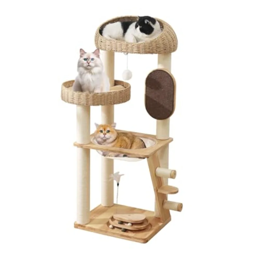 Modern Cat Tree Tower with Space Capsule Hand-Woven Basket Nest Sisal Posts Scratching Board Heavy-Duty Multi-Level Indoor Wood
Modern Cat Tree Tower with Space Capsule Hand-Woven Basket Nest Sisal Posts Scratching Board Heavy-Duty Multi-Level Indoor Wood
