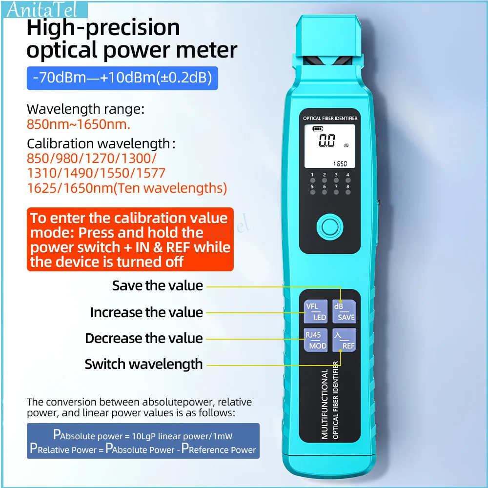 A-50/A-50+ Optical Identifier Fiber Cable Tester Detector With OPM 30Mw Visual Fault Locator
A-50/A-50+ Optical Identifier Fiber Cable Tester Detector With OPM 30Mw Visual Fault Locator