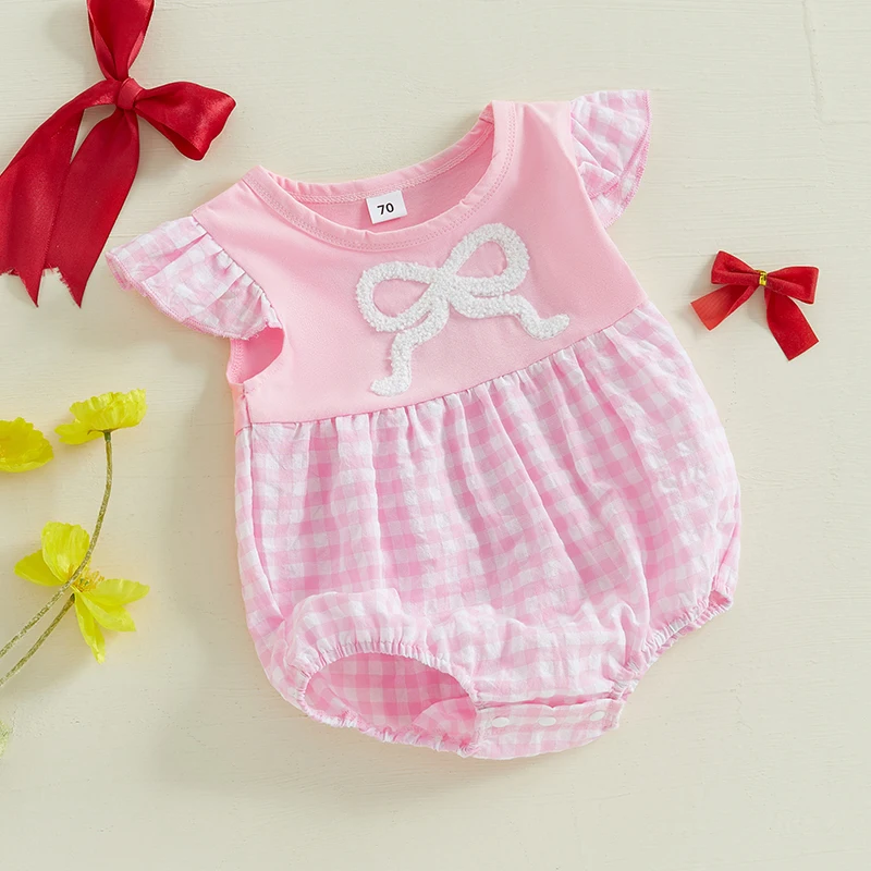 New Fashion Baby Girls Summer Romper Plaid Bow Embroidery Crew Neck Flying Sleeve Infant Jumpsuit Newborn Baby Clothing
New Fashion Baby Girls Summer Romper Plaid Bow Embroidery Crew Neck Flying Sleeve Infant Jumpsuit Newborn Baby Clothing