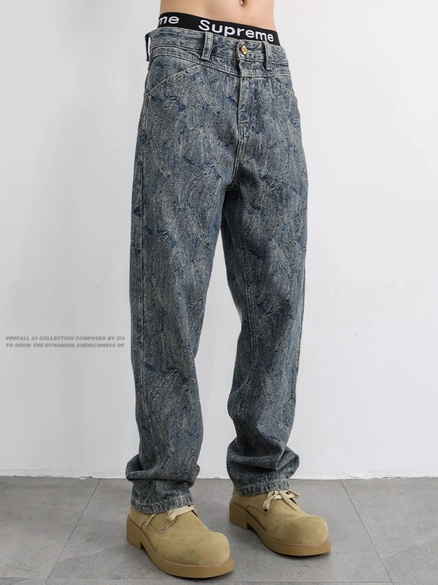 Свободные прямые джинсы с цветочной вышивкой в американском стиле, мужские повседневные брюки, осенний сезон, модный винтажный свободный крой
Свободные прямые джинсы с цветочной вышивкой в американском стиле, мужские повседневные брюки, осенний сезон, модный винтажный свободный крой