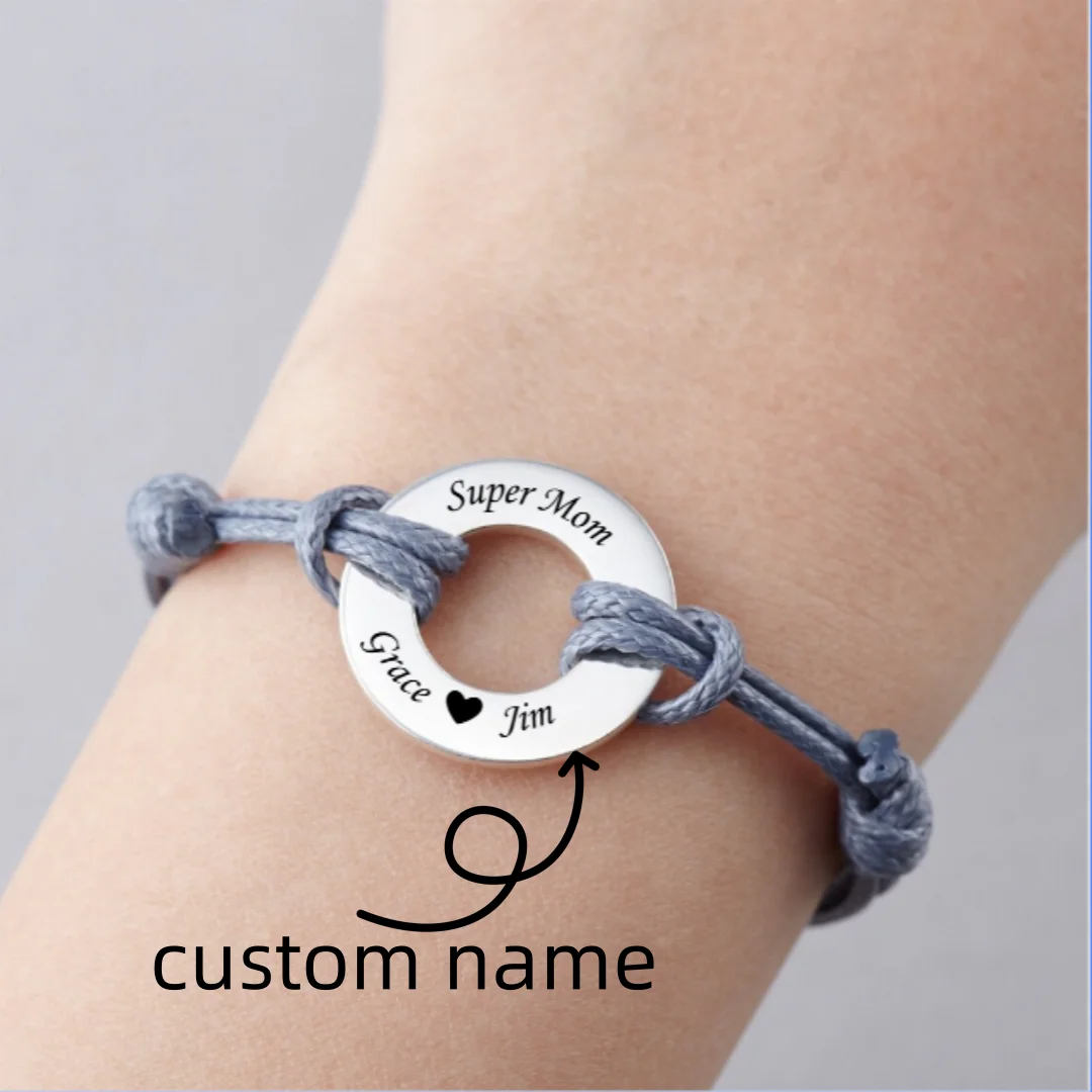 Personalized Rope Bracelet for Women 12 colors Adjustable Custom Name Disc Lettering Stainless Steel Bracelet For Her
Personalized Rope Bracelet for Women 12 colors Adjustable Custom Name Disc Lettering Stainless Steel Bracelet For Her