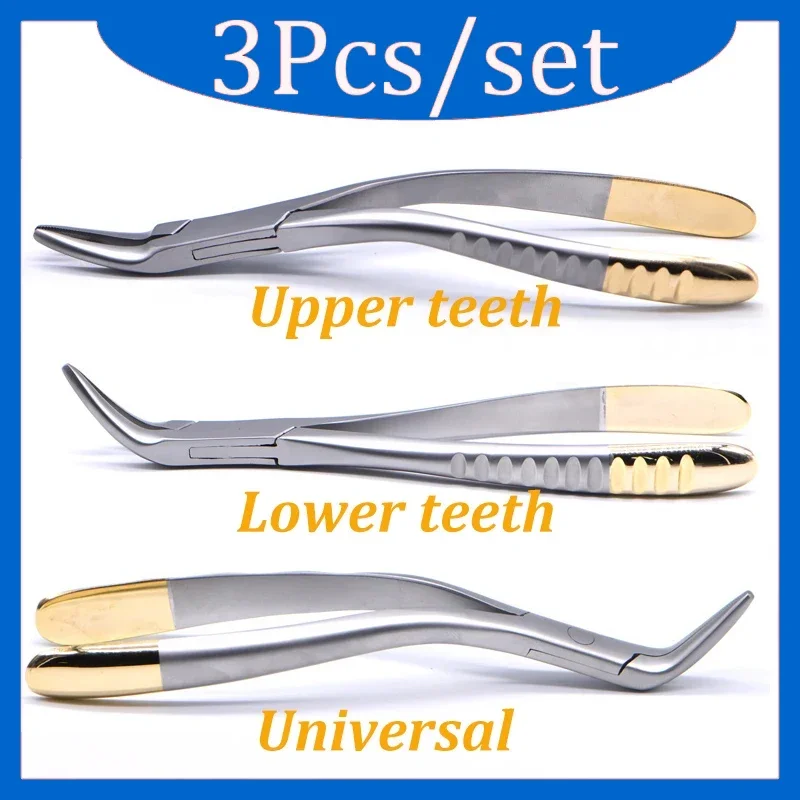 3PCS Dental Residual Root Tweezers Tooth Extraction Forceps Curved Maxillary Mandibular Teeth Universal Pliers Dentistry Tools
3PCS Dental Residual Root Tweezers Tooth Extraction Forceps Curved Maxillary Mandibular Teeth Universal Pliers Dentistry Tools