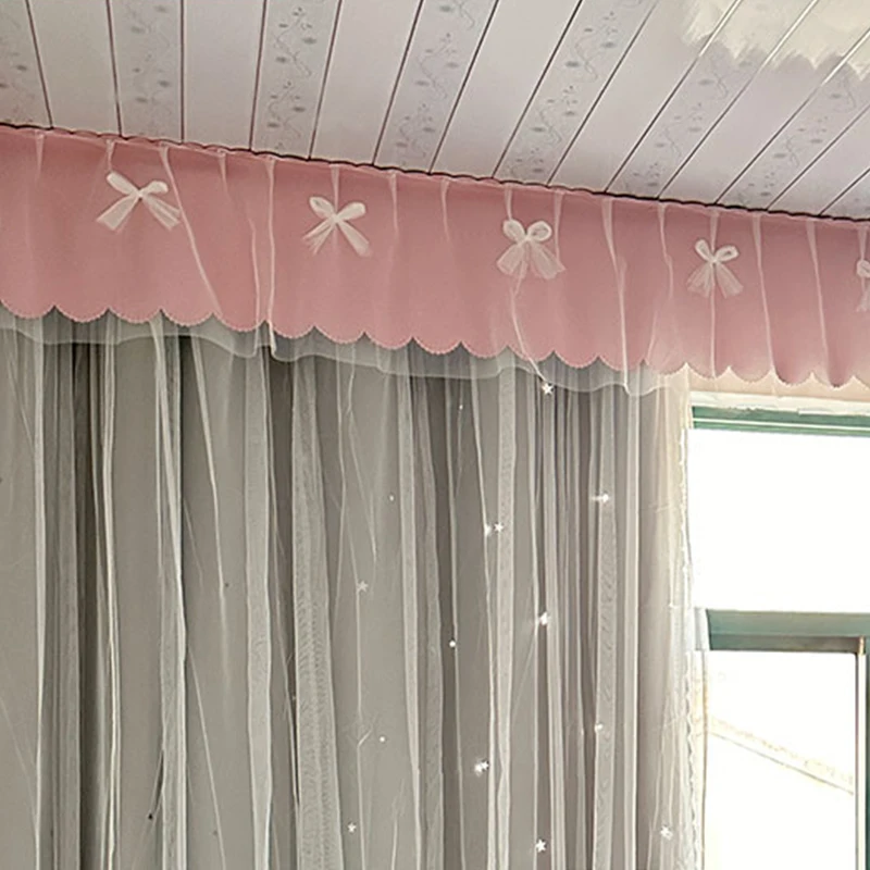 Bedroom Full Blackout Lace Curtain Head Double-layer Korean-style Thicken Self-adhesive Dormitory Window Short Curtain Head
Bedroom Full Blackout Lace Curtain Head Double-layer Korean-style Thicken Self-adhesive Dormitory Window Short Curtain Head