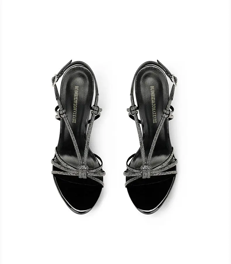 New Summer Women's Black Open Toe High Heel Sandals Rhinestone Decor Thin Heel Versatile Fashion Sandals for Ladies
New Summer Women's Black Open Toe High Heel Sandals Rhinestone Decor Thin Heel Versatile Fashion Sandals for Ladies