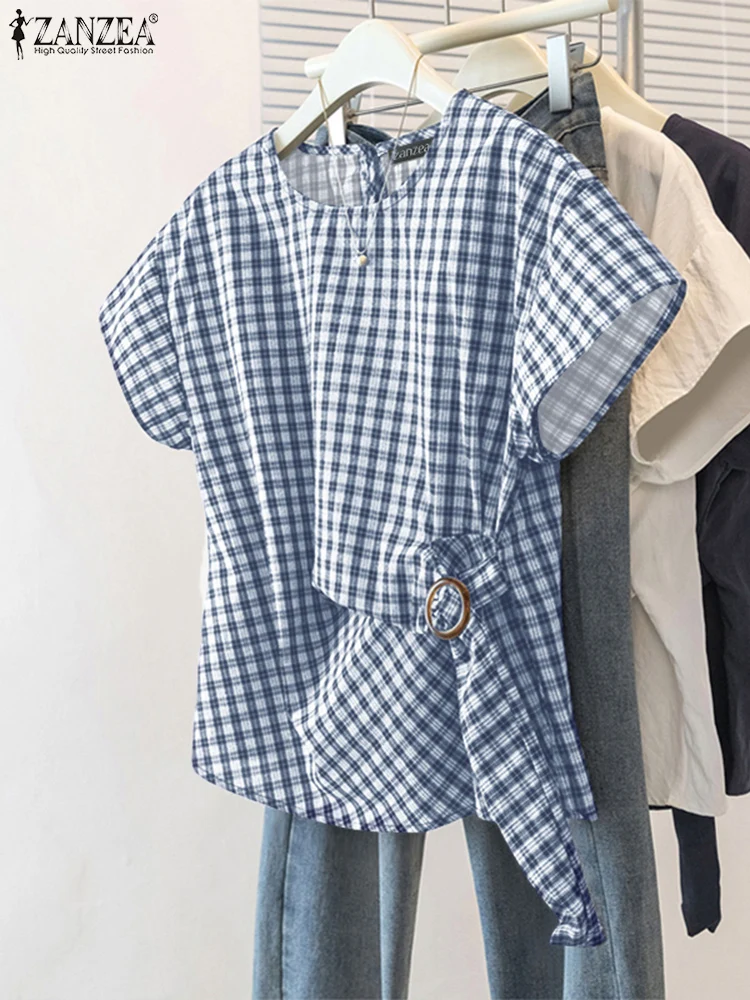 2025 ZANZEA Women Elegant Short Sleeve Work OL Blouses Stylish Summer Shirts Casual Striped Tops Fashion Lace-Up Holiday Blusas
2025 ZANZEA Women Elegant Short Sleeve Work OL Blouses Stylish Summer Shirts Casual Striped Tops Fashion Lace-Up Holiday Blusas