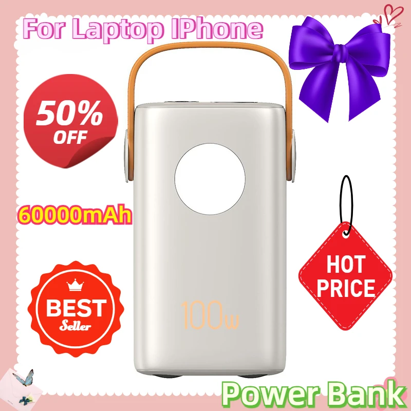 For Laptop IPhone Outdoor Camping 60000mAh PD100W Power Bank Portable Large Capacity External Spare Battery Super Fast Charger
For Laptop IPhone Outdoor Camping 60000mAh PD100W Power Bank Portable Large Capacity External Spare Battery Super Fast Charger