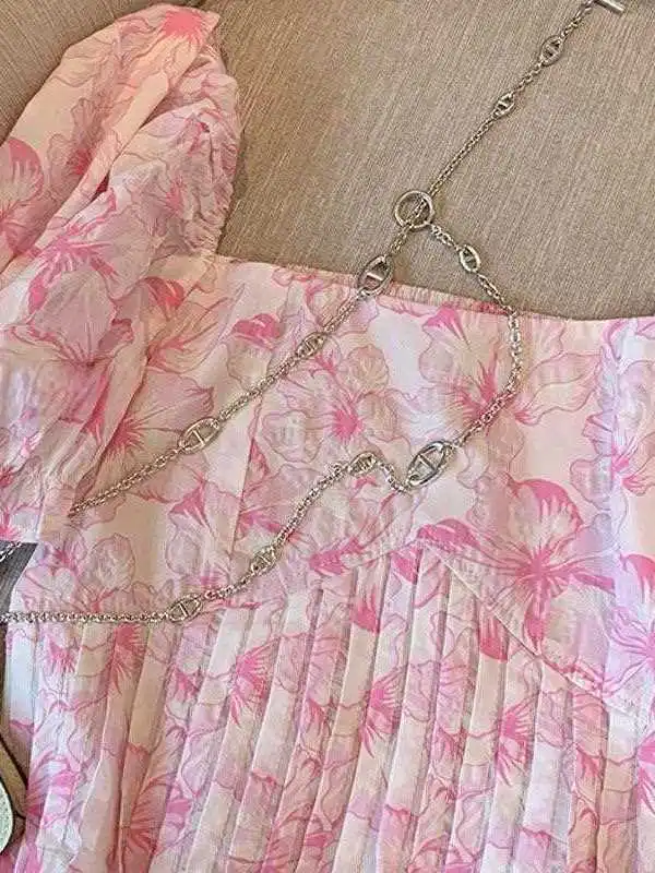 French Square Collar Pink Floral Chiffon Shirt Women Gentle Thin Short Sleeve Commute Style Faded Resistant Polyester Fabric
French Square Collar Pink Floral Chiffon Shirt Women Gentle Thin Short Sleeve Commute Style Faded Resistant Polyester Fabric