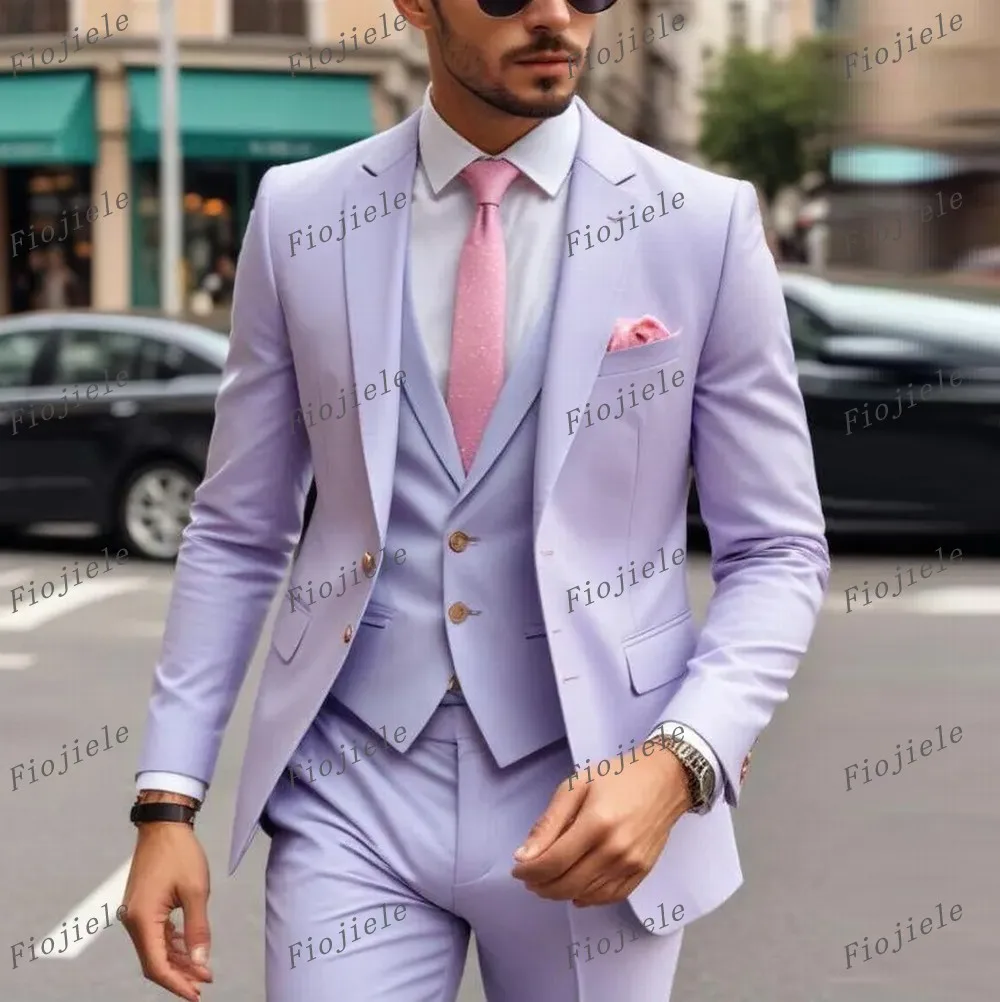 Light Purple Men Suit Business Tuxedos Formal Occasion Groom Groomsman Wedding Party Prom Male 3 Piece Set Blazer Vest Pants C03
Light Purple Men Suit Business Tuxedos Formal Occasion Groom Groomsman Wedding Party Prom Male 3 Piece Set Blazer Vest Pants C03