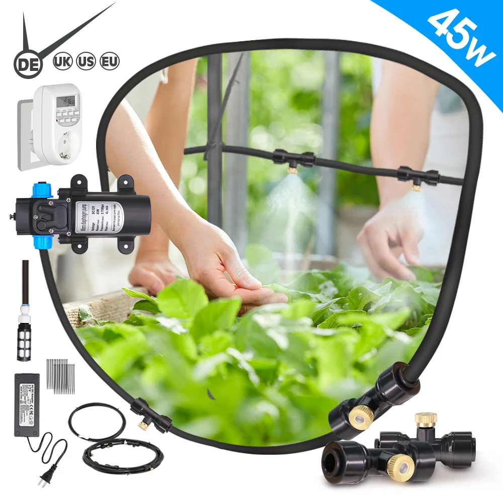 45W 0.8MM Water Outdoor Patio Misters System Наружное патио Охлаждающий комплект для запотевания для садового амбара Теплица Батуты Балкон Автоматический смарт-контроллер
45W 0.8MM Water Outdoor Patio Misters System Наружное патио Охлаждающий комплект для запотевания для садового амбара Теплица Батуты Балкон Автоматический смарт-контроллер