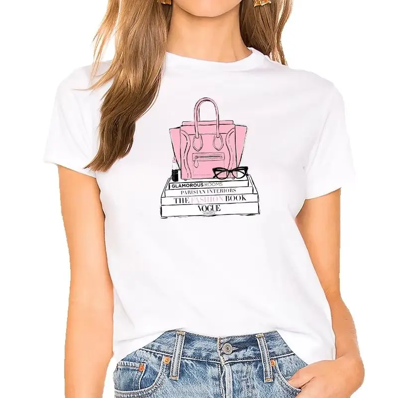 THE EASHION BOOK Fashionable High-heeled Shoes, Best-selling White Women's T-shirt Tops Graphic T Shirts Summer polyester fabric
THE EASHION BOOK Fashionable High-heeled Shoes, Best-selling White Women's T-shirt Tops Graphic T Shirts Summer polyester fabric