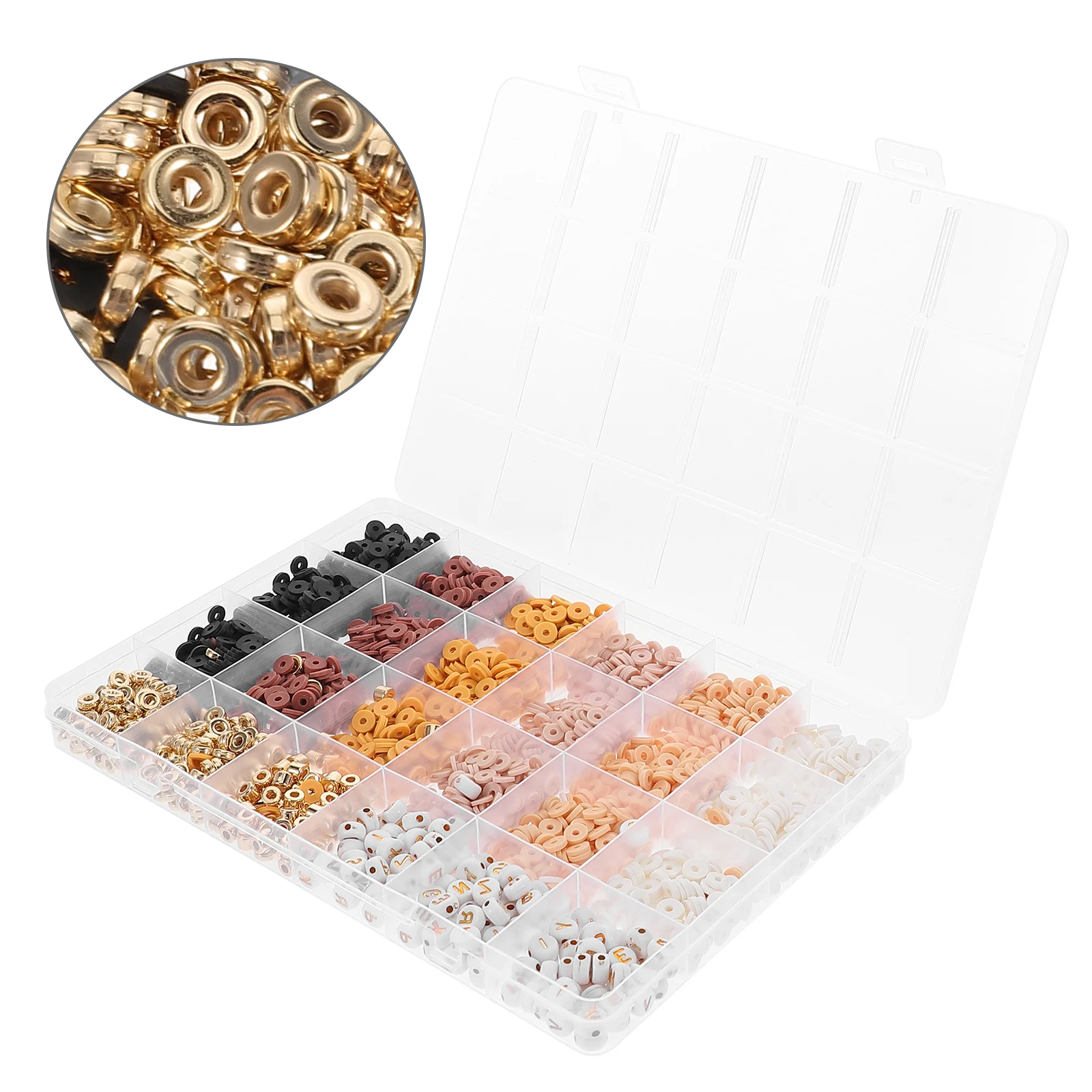 24 Compartments Polymer Clay Letter Beads DIY Kit Brown Soft Pottery Bracelet Making Supplies Jewelry Craft Teens Girls
24 Compartments Polymer Clay Letter Beads DIY Kit Brown Soft Pottery Bracelet Making Supplies Jewelry Craft Teens Girls
