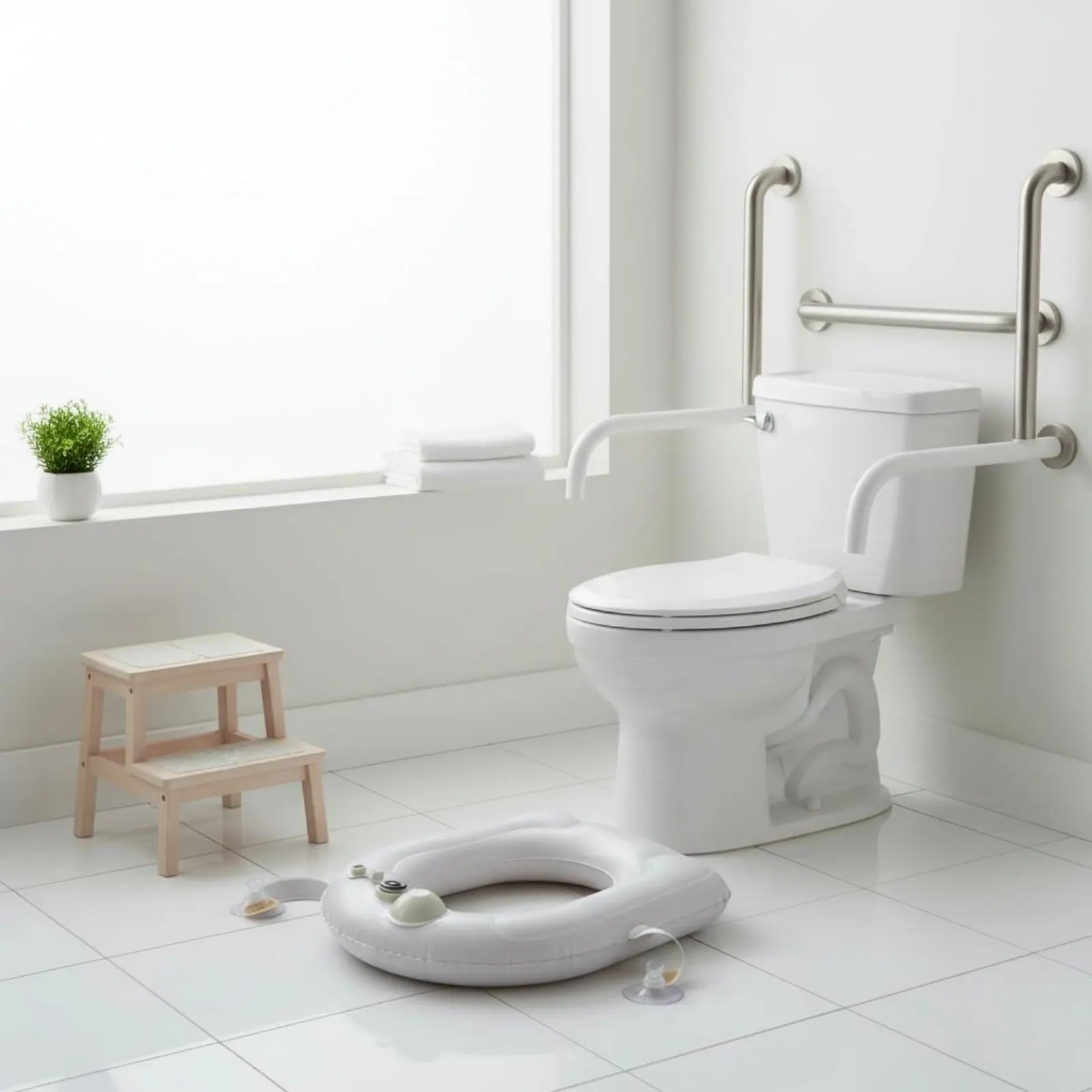 Inflatable Toilet Seat Pad Easy to Clean Suction Disc Toilet Seat Cover Individual Care Aid for People with Disabilities
Inflatable Toilet Seat Pad Easy to Clean Suction Disc Toilet Seat Cover Individual Care Aid for People with Disabilities