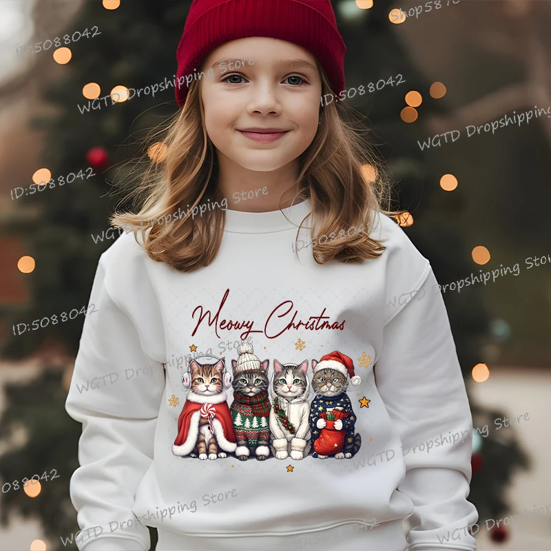 Children Clothing Three Cats Merry Christmas Sweatshirts Long Sleeve Cartoon Animal Tops Autumn Winter Casual Christmas Pullover
Children Clothing Three Cats Merry Christmas Sweatshirts Long Sleeve Cartoon Animal Tops Autumn Winter Casual Christmas Pullover