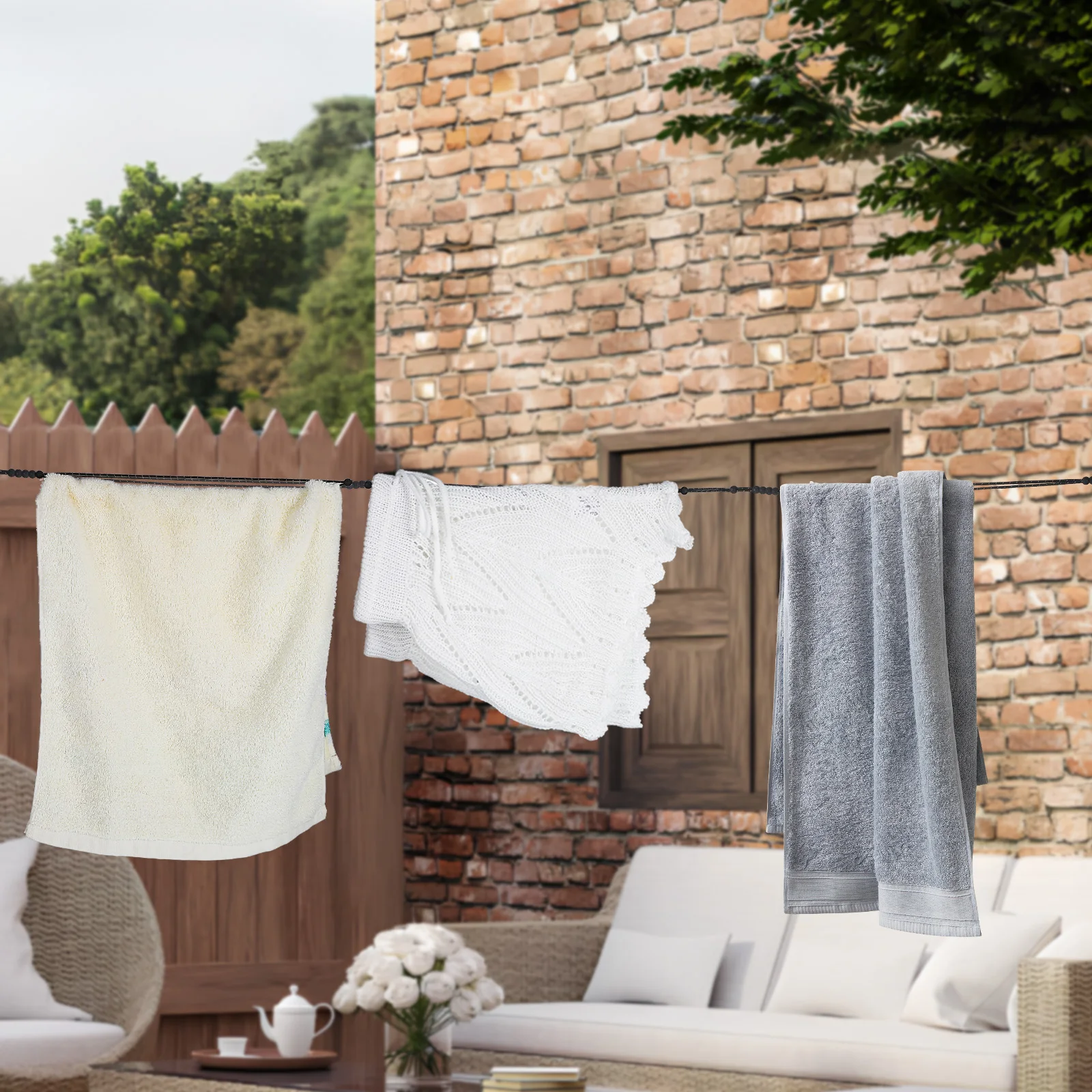 2 шт. портативная веревка для белья 3,5 м, высокопрочная нейлоновая веревка для белья для кемпинга и путешествий с бусинами для аксессуаров для гостиничных палаток 
2 шт. портативная веревка для белья 3,5 м, высокопрочная нейлоновая веревка для белья для кемпинга и путешествий с бусинами для аксессуаров для гостиничных палаток