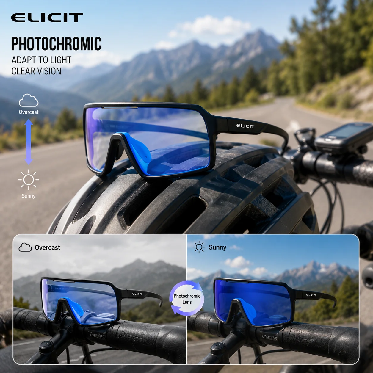 ELICIT Photochromic Cycling Glasses UV400 Sports Sunglasses Men Bike Goggles Women Running Shades For Riding MTB
ELICIT Photochromic Cycling Glasses UV400 Sports Sunglasses Men Bike Goggles Women Running Shades For Riding MTB