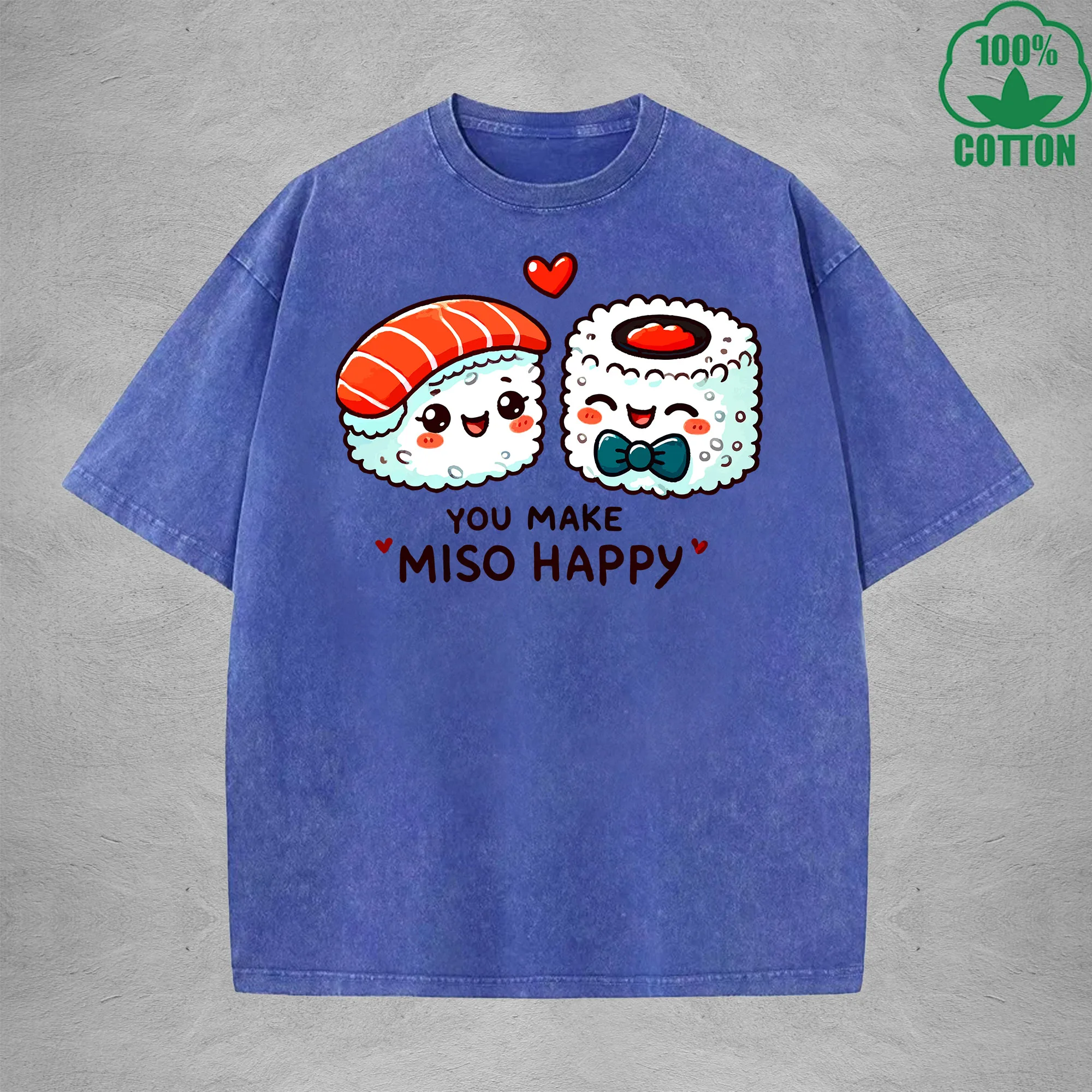 You Make Miso HappyInterest Printed Washed T-Shirt 230G Loose Trendy Fashionable 100%Cotton Short Sleeve Top
You Make Miso HappyInterest Printed Washed T-Shirt 230G Loose Trendy Fashionable 100%Cotton Short Sleeve Top