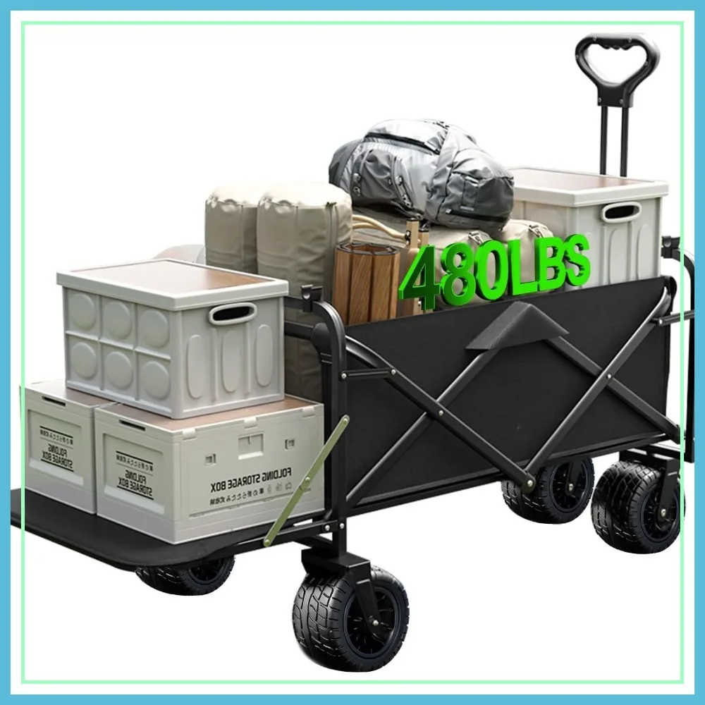 240L 480LBS Collapsible Wagon Cart with Tailgate, Heavy Duty Beach Wagon with Wheels Brake, Foldable Shopping Cart for Grocery Camping Garden
240L 480LBS Collapsible Wagon Cart with Tailgate, Heavy Duty Beach Wagon with Wheels Brake, Foldable Shopping Cart for Grocery Camping Garden