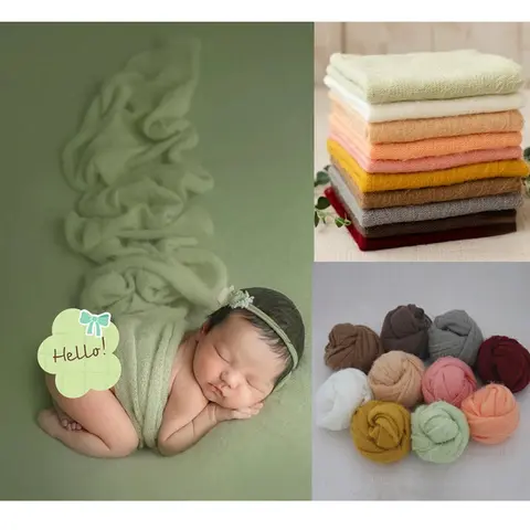 Newborn Photography Props Baby Wraps Photography Studio Blanket Backdrop Mohair Knitted Elastic Fabric