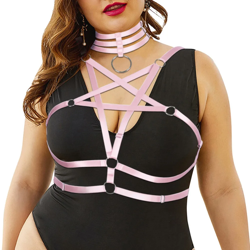 White Pentagram Harness Fashion Hollow Bra Waist Suspender Plus Size Plump Women Dance Costume Goth Accessories Sword Belt
White Pentagram Harness Fashion Hollow Bra Waist Suspender Plus Size Plump Women Dance Costume Goth Accessories Sword Belt