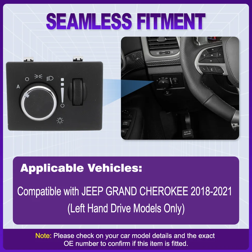 Car Headlight Control Light Switch with AUTO function for JEEP GRAND CHEROKEE 2018 2019 2020 2021 68307819AA
Car Headlight Control Light Switch with AUTO function for JEEP GRAND CHEROKEE 2018 2019 2020 2021 68307819AA