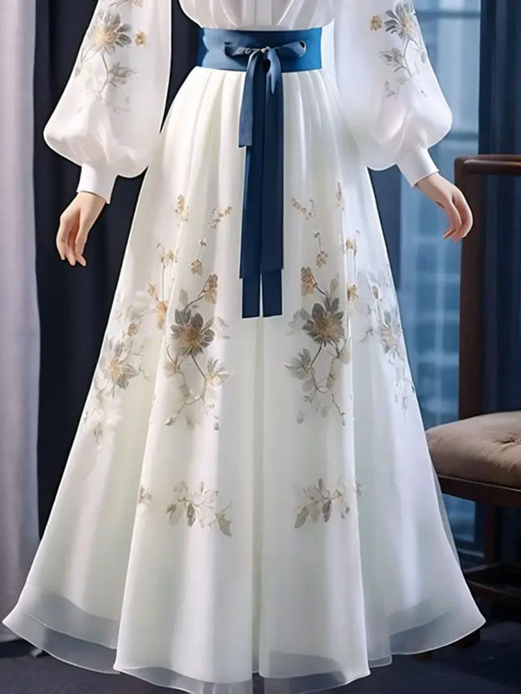 2026 Summer New High-End Printed Lace-Up White Printed Dress Women's Stand-Up Collar Long-Sleeved Dress Fashion
2026 Summer New High-End Printed Lace-Up White Printed Dress Women's Stand-Up Collar Long-Sleeved Dress Fashion